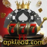 777FE Game logo with crown, slot machine, and poker chips - apklead.com