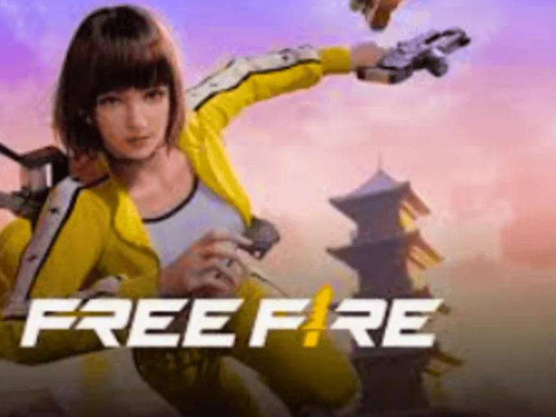 Bellara BLRX Injector Female character in yellow suit from Free Fire game with logo at the bottom.