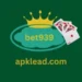 Logo of bet939 with playing cards and crown, and website link apklead.com.