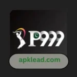 Logo of P999 featuring a cricket player silhouette and a web address "apklead.com"