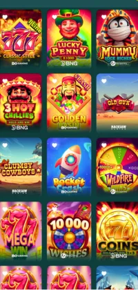 WE999 Game Grid of colorful online slot game icons featuring titles like "Classic Style", "Lucky Penny", "Mummy", "Golden", and others.