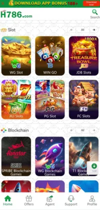 H786 Game APK Download For Android & ios Play And Earn Real Rewards 4 Mobile game interface showing various slot and blockchain games on H786 Game.
