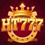 HT 777 Game logo with a golden crown and horseshoe on a red background.