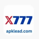X777 Game logo with apklead.com website link