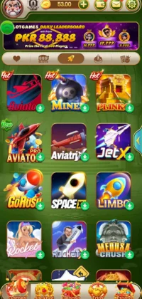 Screenshot of a Pak Super Game app featuring various arcade and crash-style games.