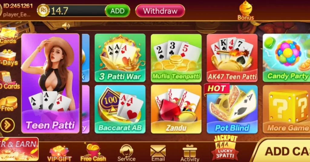 A vibrant online Slots 777 Game casino game interface displaying various card.