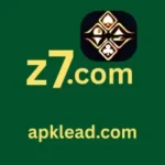 Z7 Game logo featuring a black and gold card symbol with text apklead.com on a green background