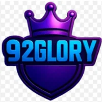 92Glory Game logo with a crown and shield in purple and blue colors