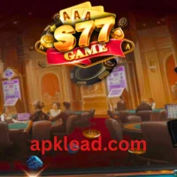 S77 Game logo displayed over a casino background.