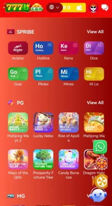 777B Game APK Download Free The Ultimate Play & Earn Gaming Experience 5 A 777B Game mobile gaming app interface displaying different categories