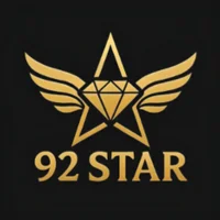 92Star Game golden logo featuring a diamond inside a star with wings on a black background.