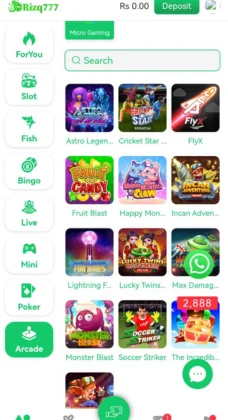 Rizq777 Game APK Download The Ultimate Gaming and Earning Platform You Can Trust 4 Rizq777 Game Mobile gaming app interface showing various casino and arcade-style games