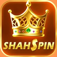 Golden crown logo with the word "ShahSpin" written below on a brown background.