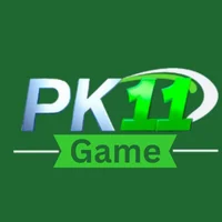 PK11 Game logo featuring bold green and white text with a ribbon-style banner on a dark green background