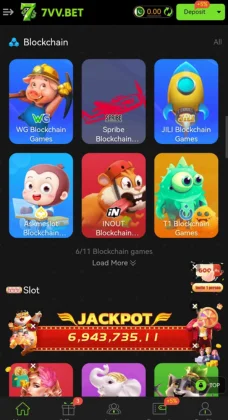 7VV BET Game A mobile gaming app screen