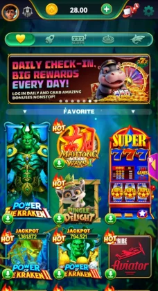 Luckypk777 game home screen showing slot games.