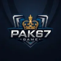 Pak67 Game official logo featuring a golden crown and metallic text design.