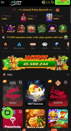 Pk177 Game APK Download Best earning app for Android in 2026 3 Pk177 Game app screen showing jackpot section, game categories, and popular game tiles.