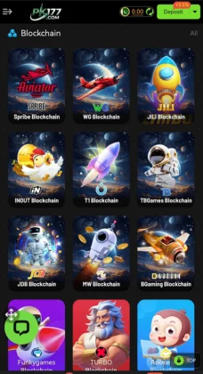 Pk177 Game APK Download Best earning app for Android in 2026 5 Blockchain game selection screen showing multiple crypto-based slot and arcade games.